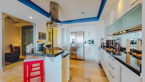 Fridge, microwave, oven, dishwasher - Molino de Agua Condo in Tower 6! 2BD Condo for rent in Los Muertos Beach, Puerto (Puerto Vallarta)