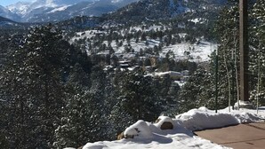 A snowy mountain landscape with a clear sky. -  RIDGEVIEW RETREAT/ Huge views! Hot tub, fireplaces, A/C,  and location! (Estes Park)