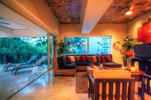 TV, DVD player - Molino de Agua Next to Los Muertos Beach! 3BD Condo for rent in Los Muertos Beac (Puerto Vallarta)