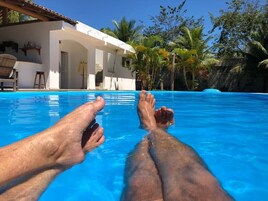 Outdoor pool, open 7:30 AM to 10 PM, pool umbrellas, pool loungers