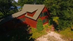 Exterior -  Family friendly log home has great lake views from huge deck! (Vian)