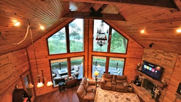 Smart TV, fireplace, DVD player, ping pong