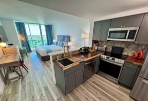 Fridge, microwave, stovetop, dishwasher