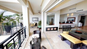 Outdoor dining - Luxury Beachfront Condo! 3BD Condo for rent in Los Muertos Beach, Puerto vallart (Puerto Vallarta)