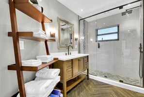 Shower, hair dryer, towels - TORREY PINES - Single Family Pool Home in Lely Country Club (Naples)