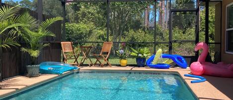 Outdoor pool, a heated pool