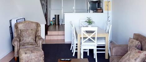 TV, DVD player, stereo