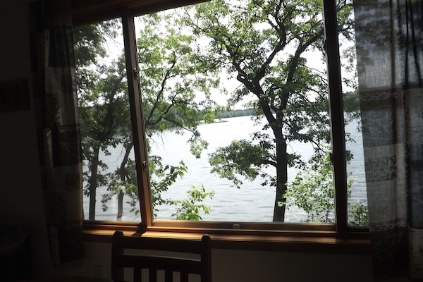 Sit at the dining room table and take in the view from Lily Pad Cabin