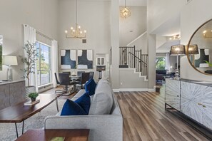 Smart TV, fireplace, table football, ping pong