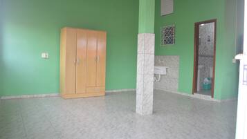 Regadera, secadora de cabello, papel de baño