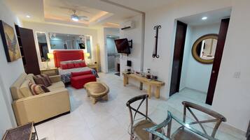 1 bedroom, iron/ironing board, Internet, bed sheets