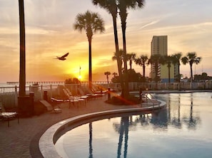Outdoor pool, a heated pool