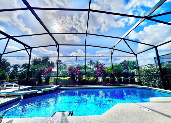 Outdoor pool, a heated pool