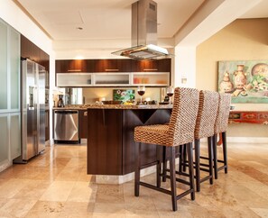 Fridge, microwave, oven, dishwasher - Beach Front! In Molino de Agua 806 3BD Condo for rent in Los Muertos Beach, Puer (Puerto Vallarta)