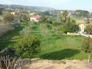 Stunning views of the surrounding hills and distant mountains.
