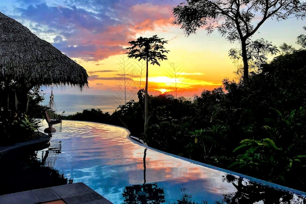 Playa Espadilla sun set, Elephant Rock & Manuel Antonio National Park.