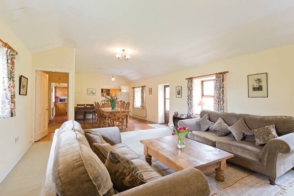 Smart TV, fireplace, DVD player, toys