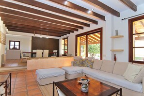 Televisión, chimenea, reproductor de DVD y tenis de mesa 