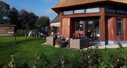 Beautifully styled new home with great view over meadows.