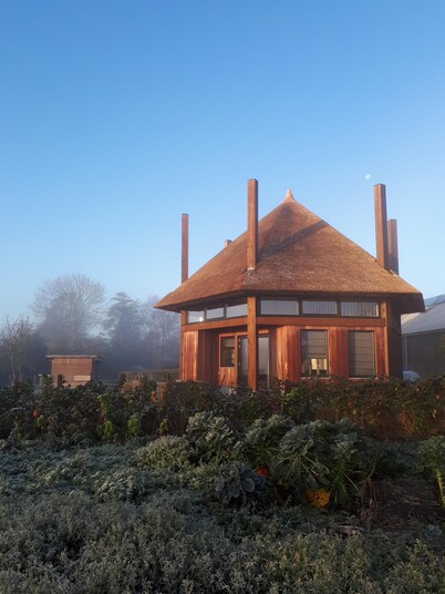 Beautifully styled new home with great view over meadows.