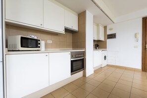 Fridge, microwave, oven, toaster