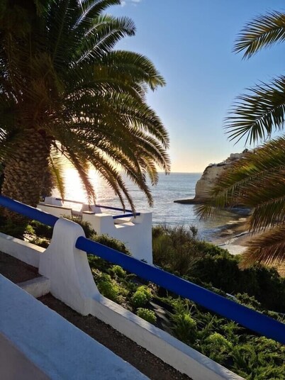 Walk to beaches,pool and town. Bright, Spacious, luxury.  A/C, WiFi, own garden.