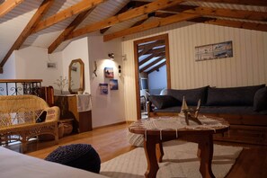 TV, fireplace, ping pong, books