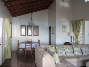 Smart TV, DVD player, books, stereo