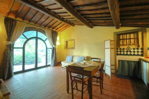 Smart TV, chimenea, libros y estéreo 