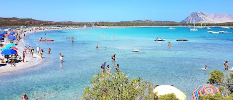 Una spiaggia nelle vicinanze, lettini da mare