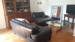 Televisión, chimenea, tenis de mesa y libros 