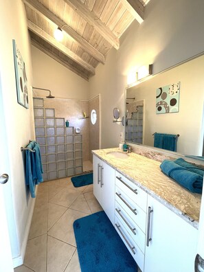 Shower, hair dryer, towels - 3 Bed Villa with Private Pool, West Coast Barbados (Porters St James)