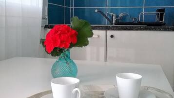 Fridge, oven, stovetop, espresso maker