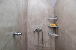 Hair dryer, towels, toilet paper