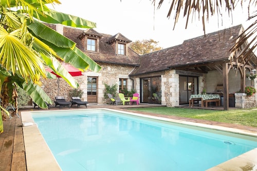 Private swimming pool (heated in season), peace and quiet, charming house : Chez Milou