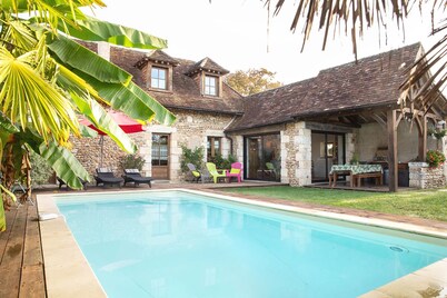 Private swimming pool (heated in season), peace and quiet, charming house : Chez Milou