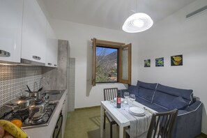 Fridge, oven, stovetop, coffee/tea maker