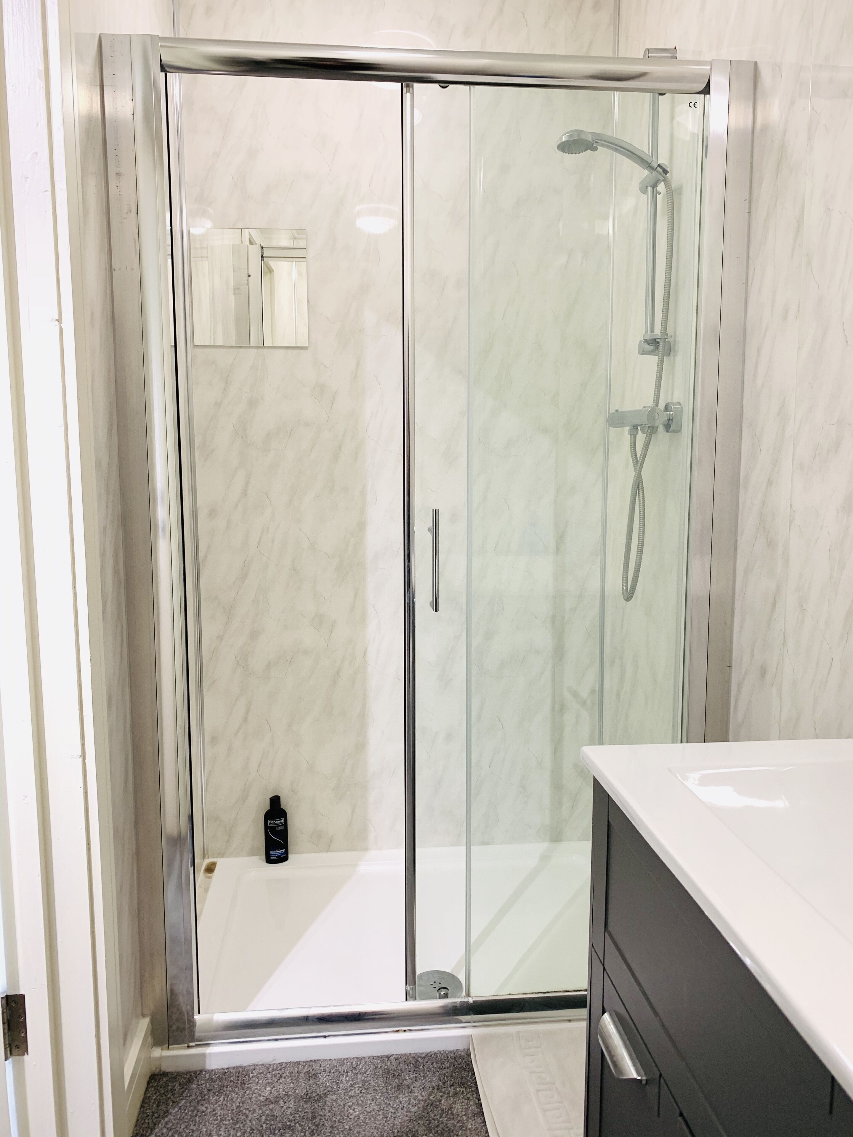 Shower, hair dryer