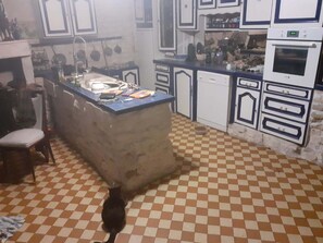 Fridge, microwave, oven, coffee/tea maker