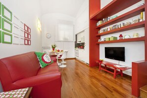 TV, books, stereo