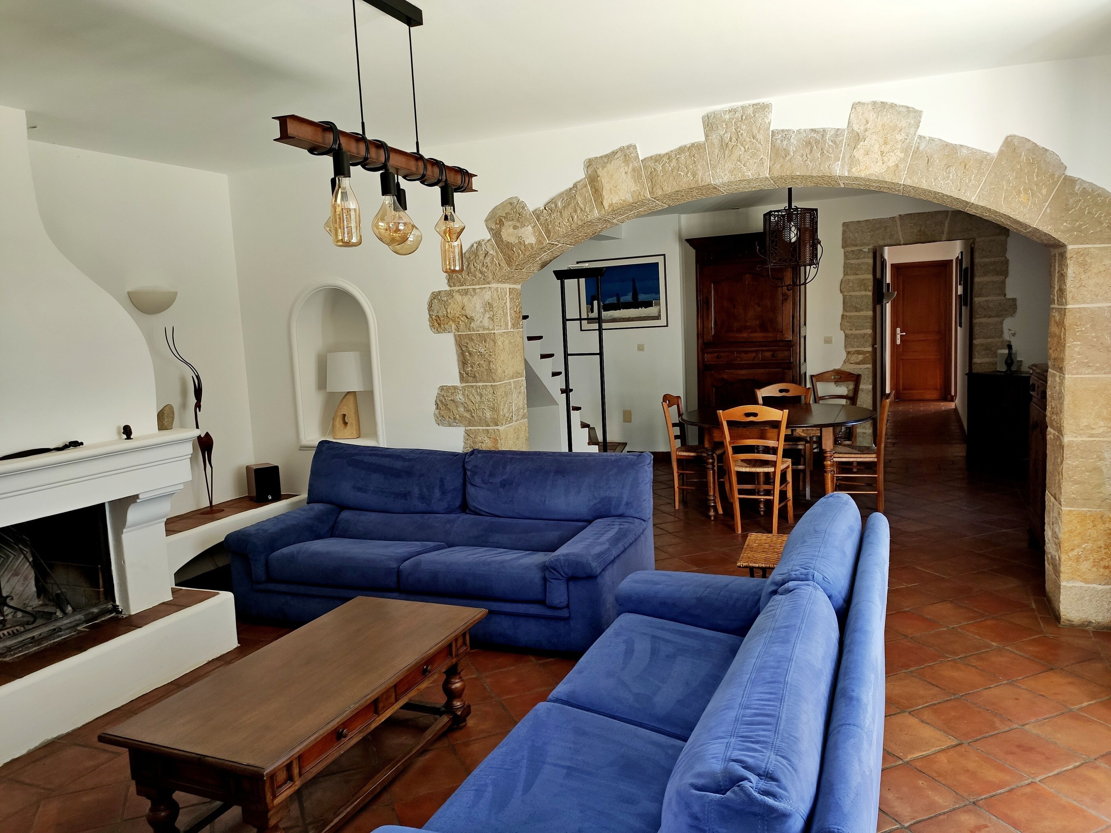 Télévision, lecteur de DVD, table de tennis de table, livres