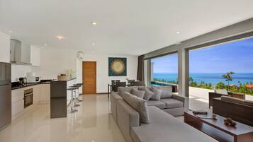 2-Bedroom Apartment with Private Pool | Living area | Flat-screen TV