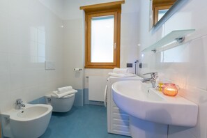 Ducha, secador de pelo, bidet, toallas