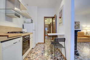 Fridge, oven, stovetop, dishwasher