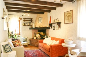 TV, fireplace, table football