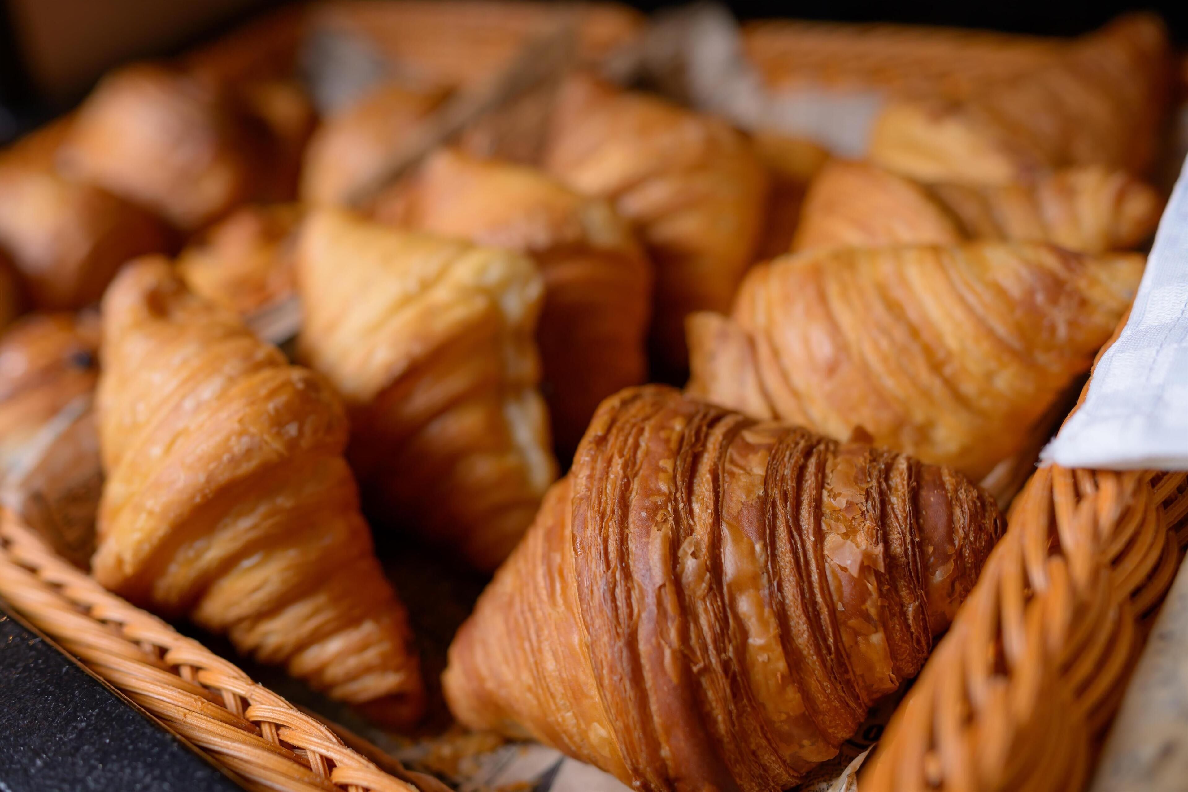 A basket of croissants.