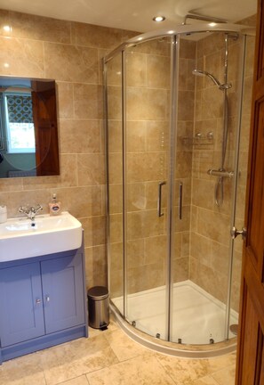 Shower, hair dryer, towels, toilet paper - Ludlow centre, period town cottage with pet friendly garden & free parking (Ludlow)