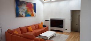 Smart TV, DVD player, books, video library - Panorama View, Luxurious penthouse 12 minutes from center, with huge terrace (Laeken)