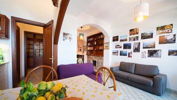 Fernseher, Kamin, Bücher