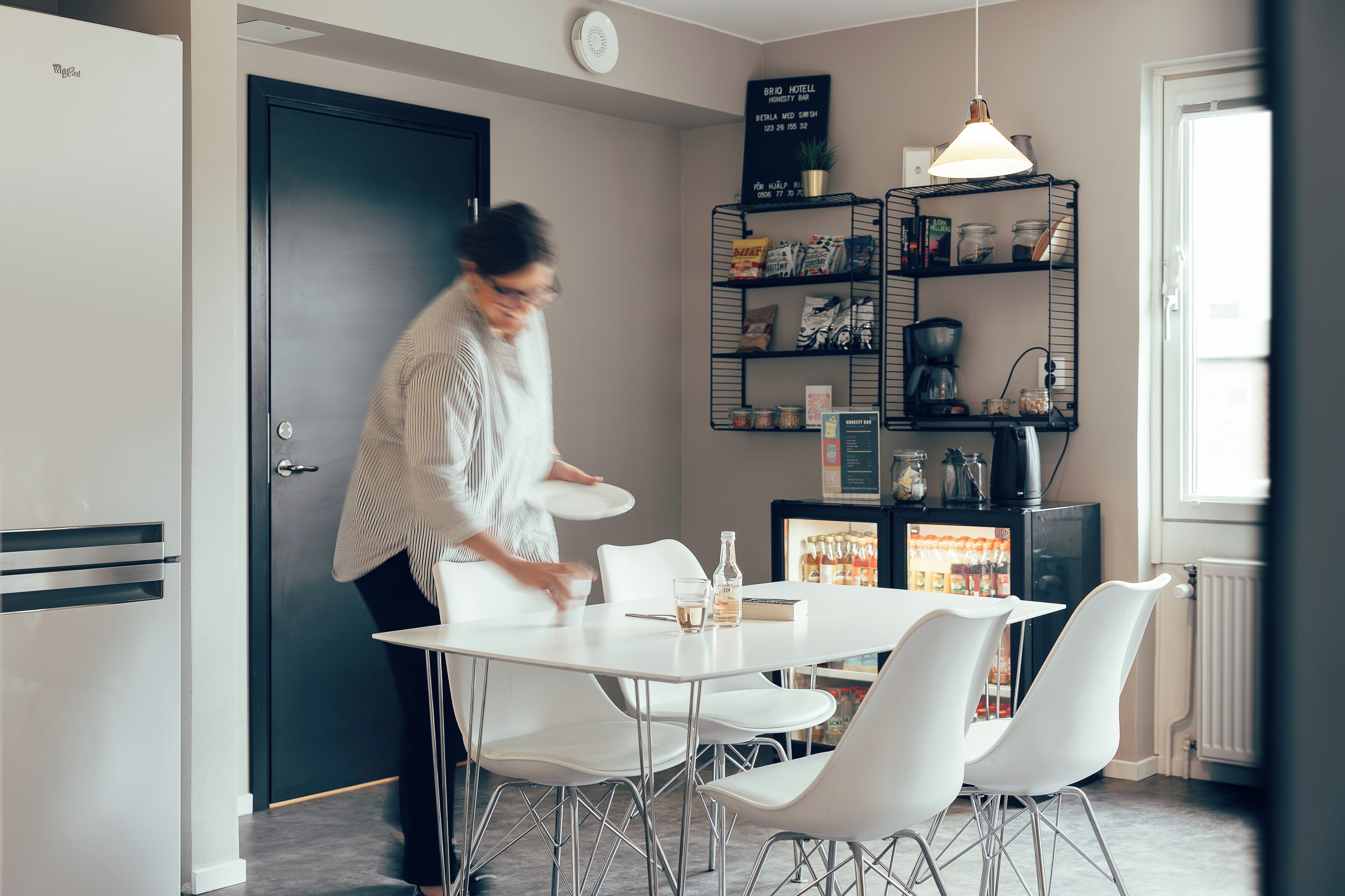 twin room (private bathroom) | shared kitchen | fridge, microwave, stovetop, electric kettle